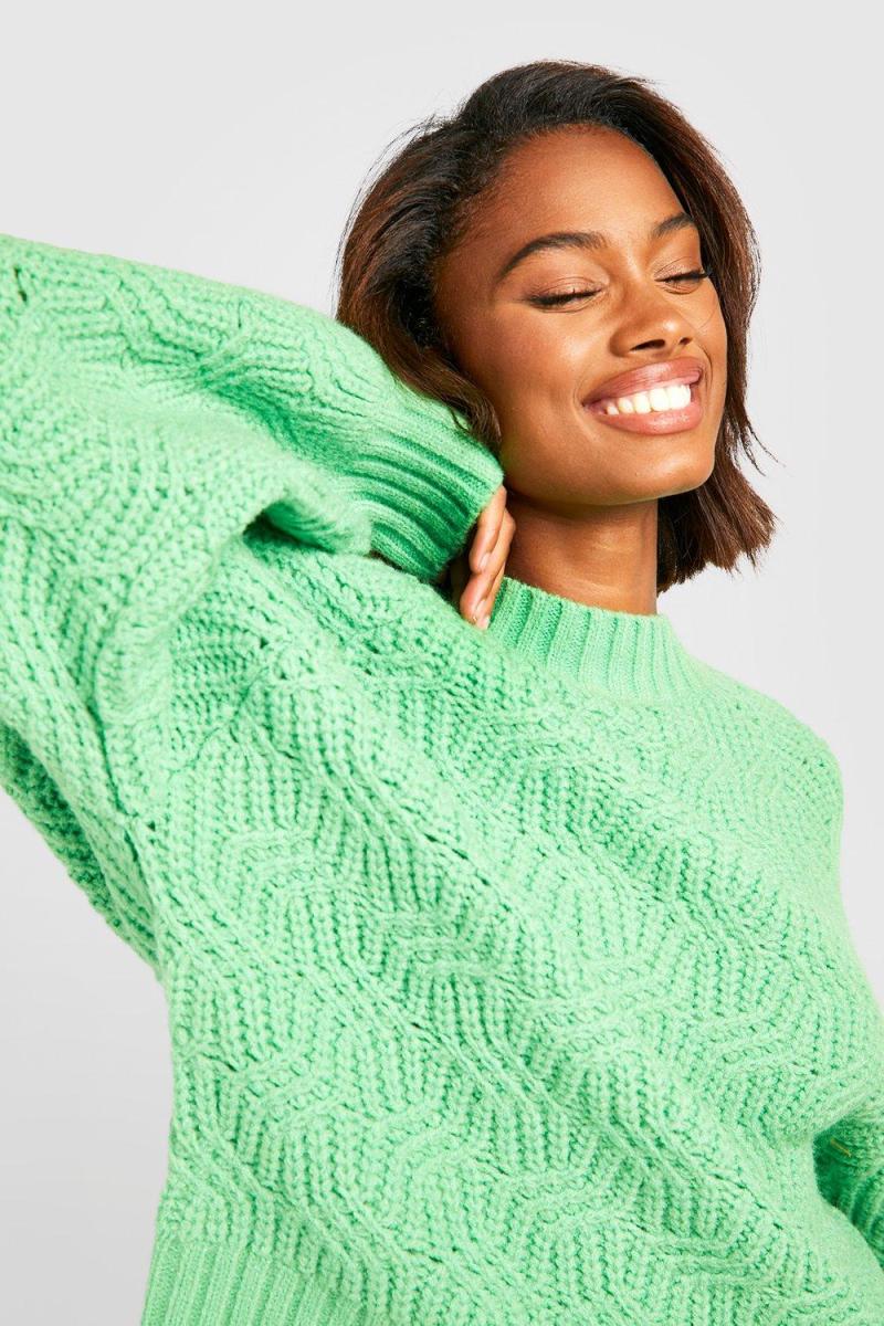 Величезний джемпер з високим вирізом і рукавами-кульками