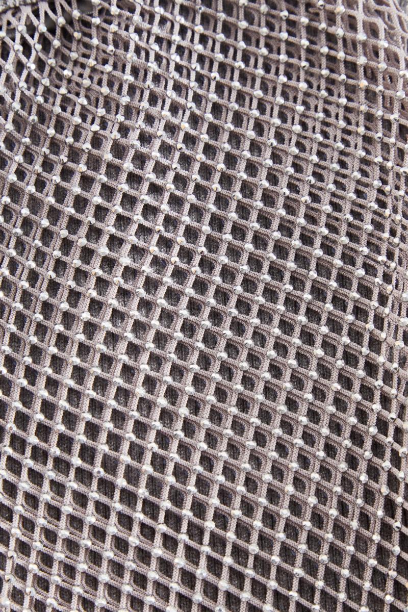 Сірий в'язаний діаманте рукав