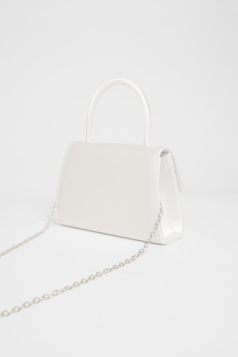 Біла весільна атласна верхня сумка