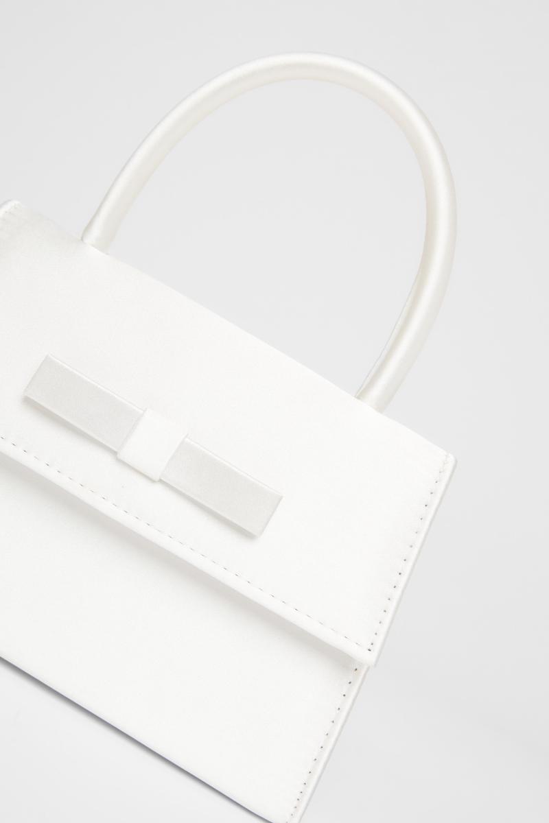 Біла весільна атласна верхня сумка