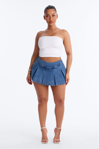 Денімна мікро-міні спідниця-шорти 