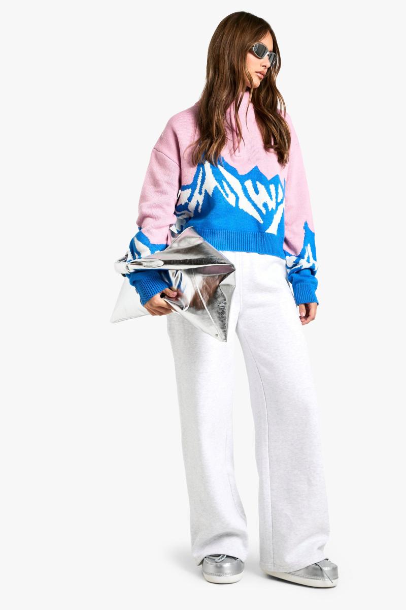 Лижний трикотажний джемпер на півзастібці