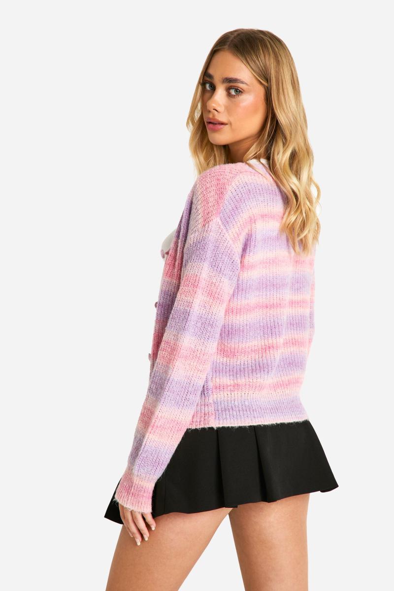 В'язаний смугастий легкий кардиган