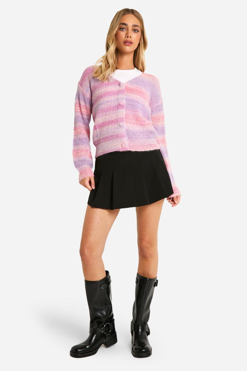 В'язаний смугастий легкий кардиган