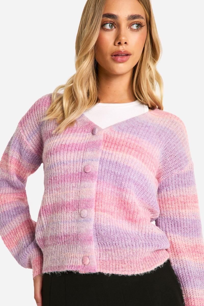 В'язаний смугастий легкий кардиган
