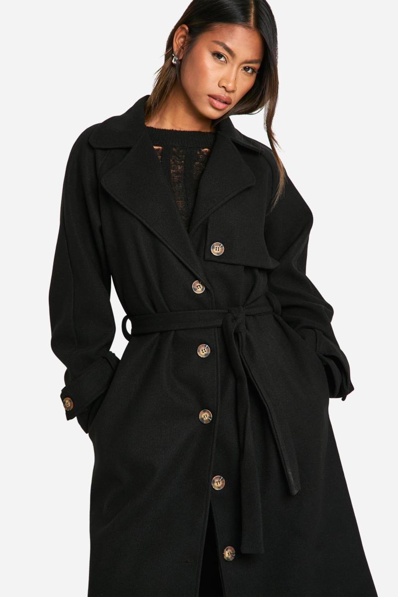 Вовняне пальто з поясом