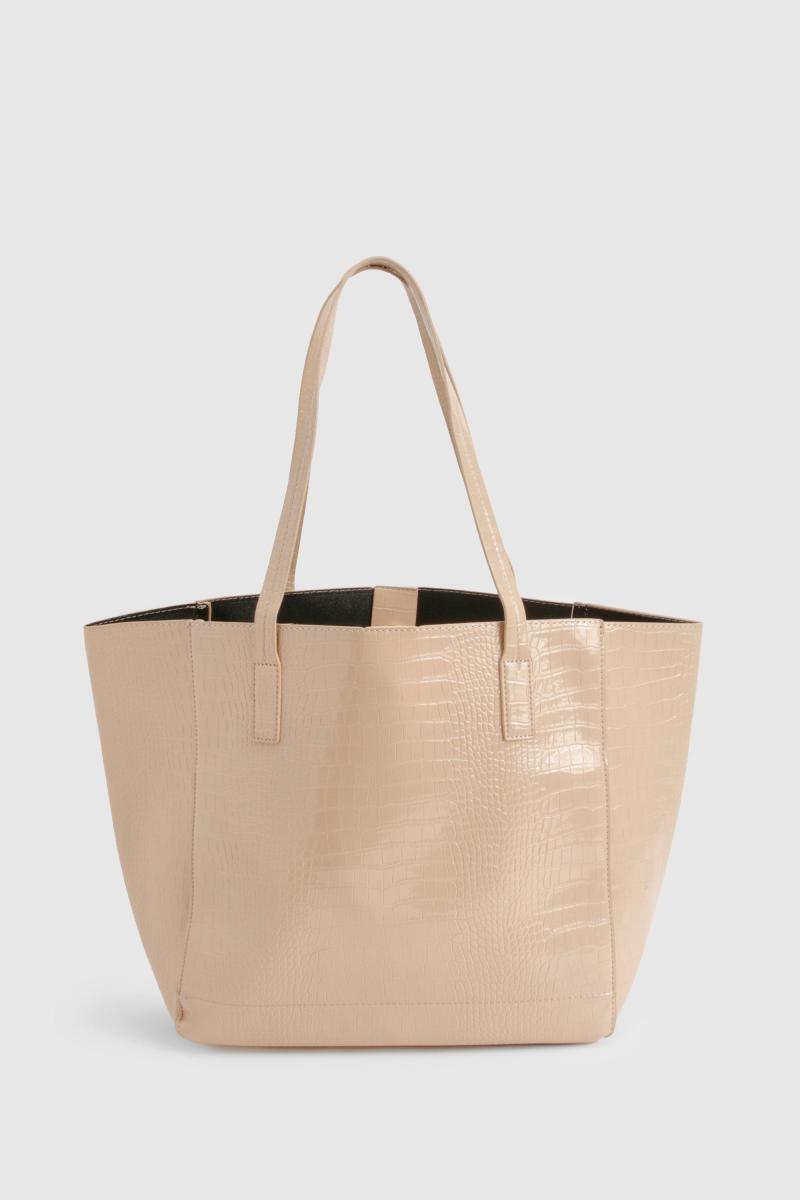 Велика денна сумка зі штучної шкіри під крокодил