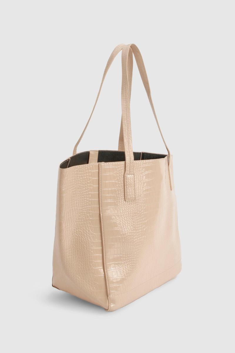 Велика денна сумка зі штучної шкіри під крокодил