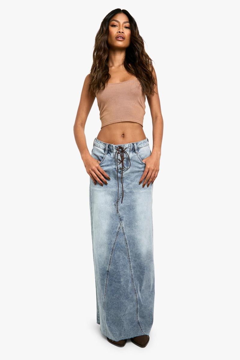 Спідниця максі зі шнурівкою