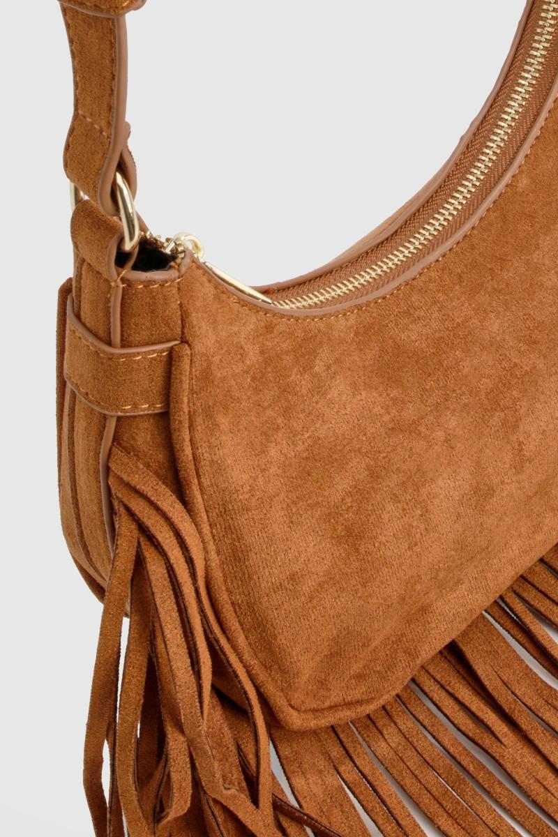 Сумка через плече з бахромою зі штучної замші