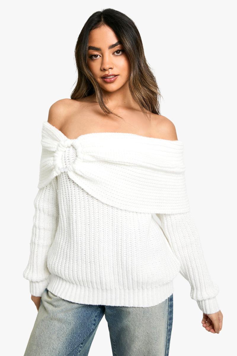 Затишний трикотажний джемпер типу Бардо