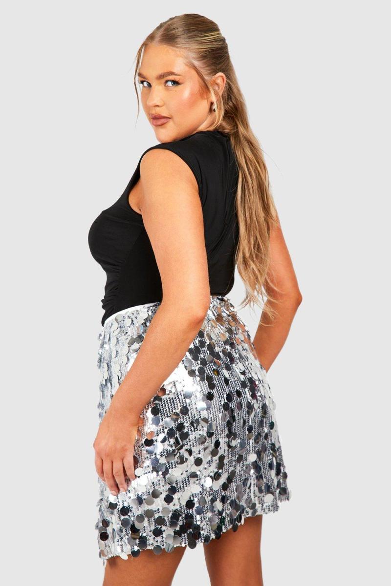 Плюс змішана міні-спідниця з паєтками