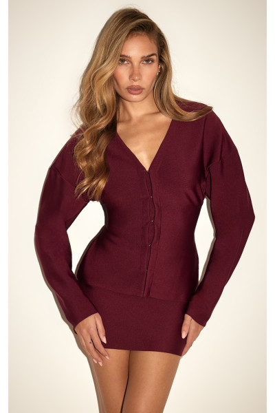 Бургундський індивідуальний гачок та кардиган для очей Бургундський індивідуальний гачок та кардиган для очей