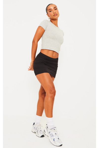 Чорна міні-спідниця з трикотажу зі суміші бавовни Чорна міні-спідниця з трикотажу зі суміші бавовни