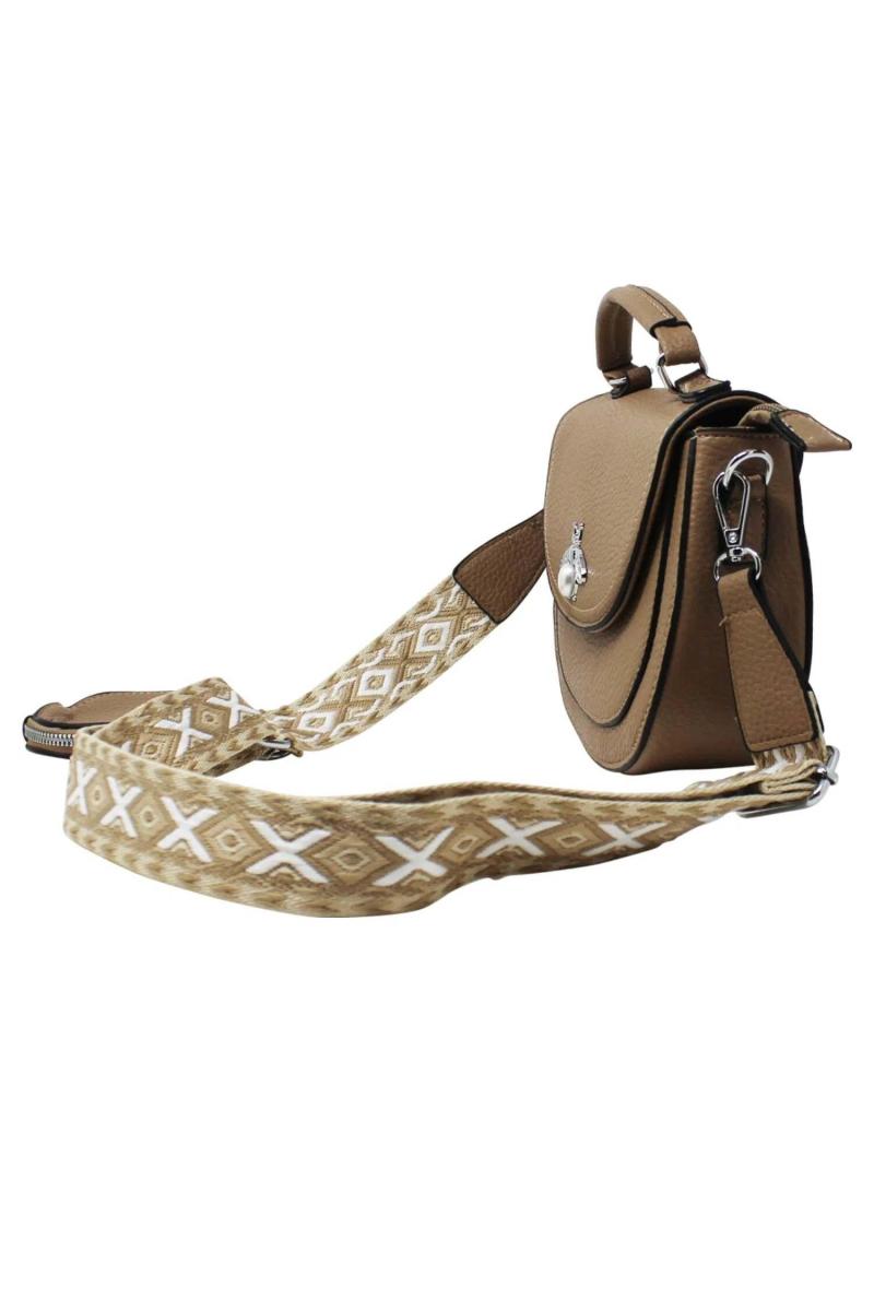 Crossbody з прикрасами у вигляді бджоли кольору мокко