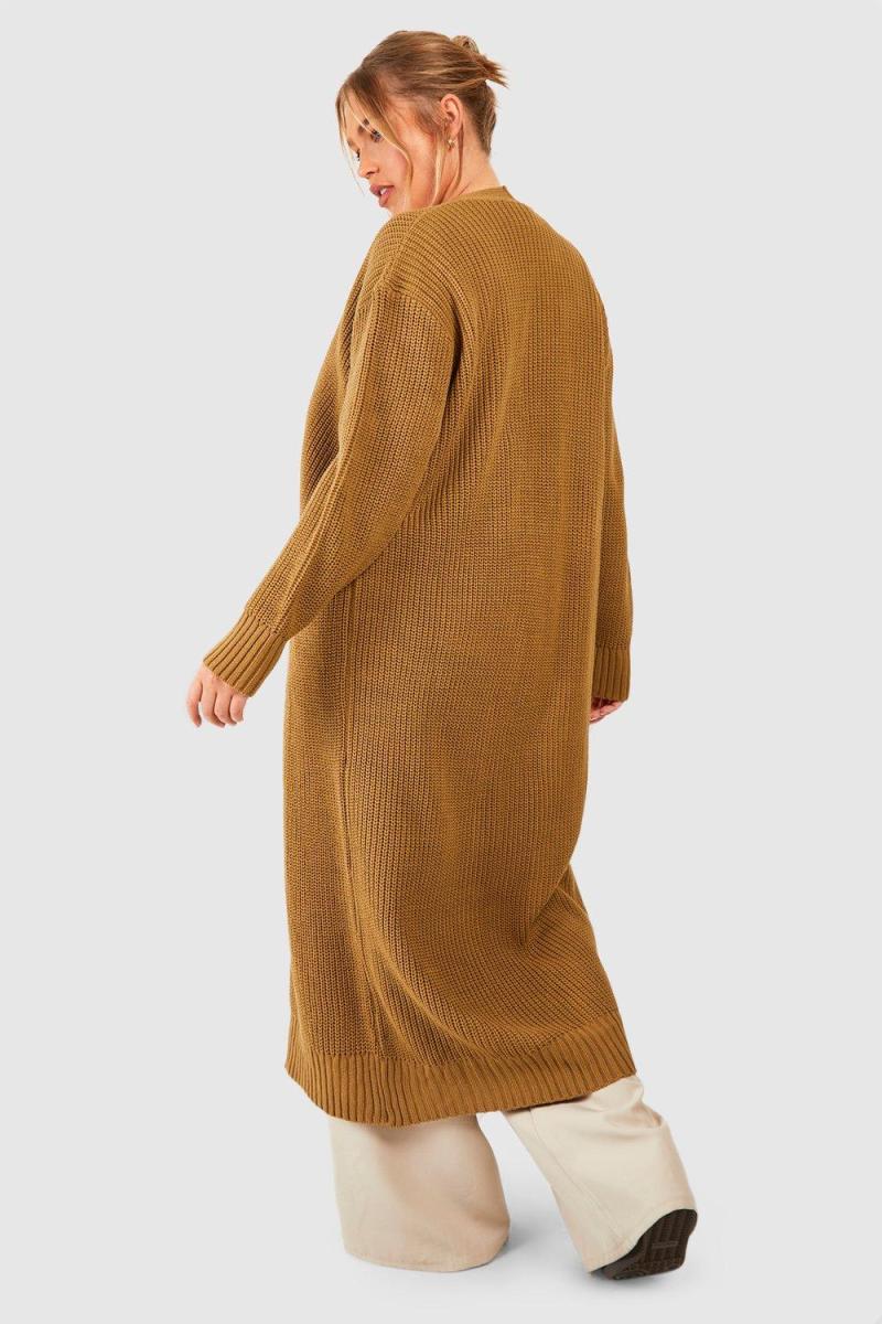 Плюс довгий трикотажний максі-джемпер