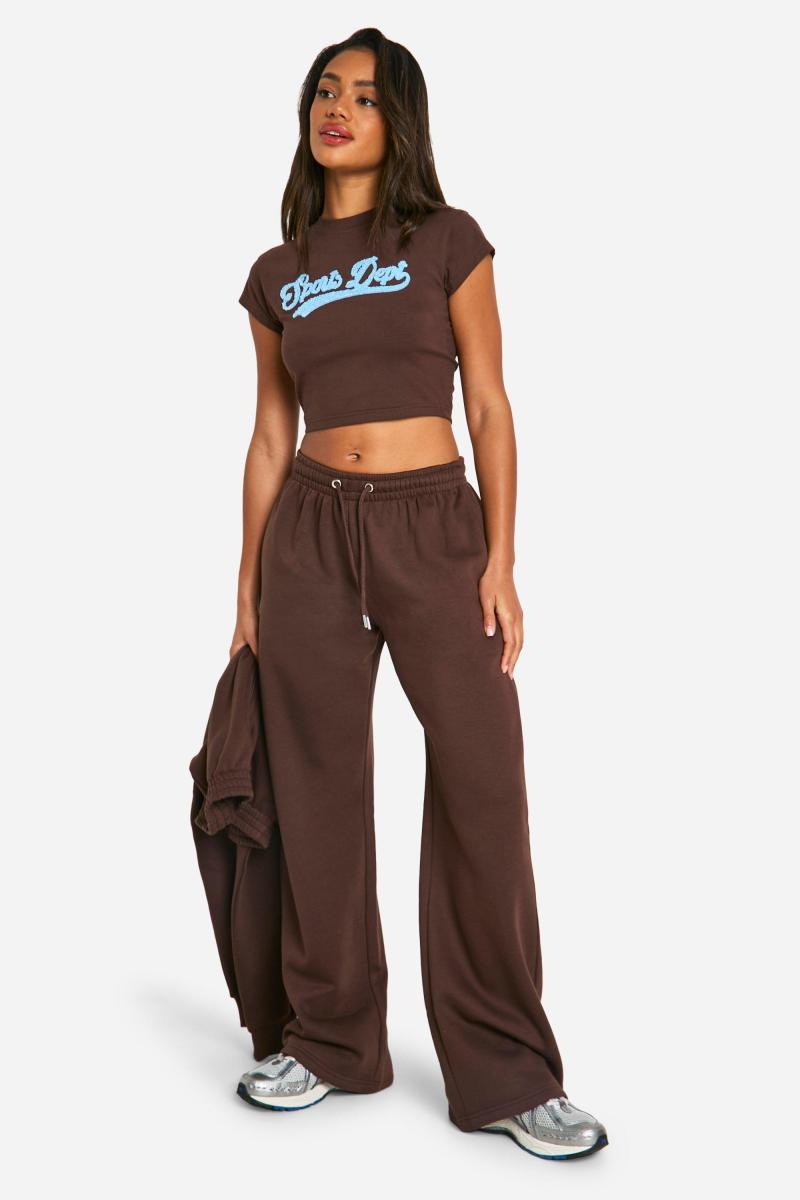 Sports Dept Toweling Applique Straight Leg Jogger