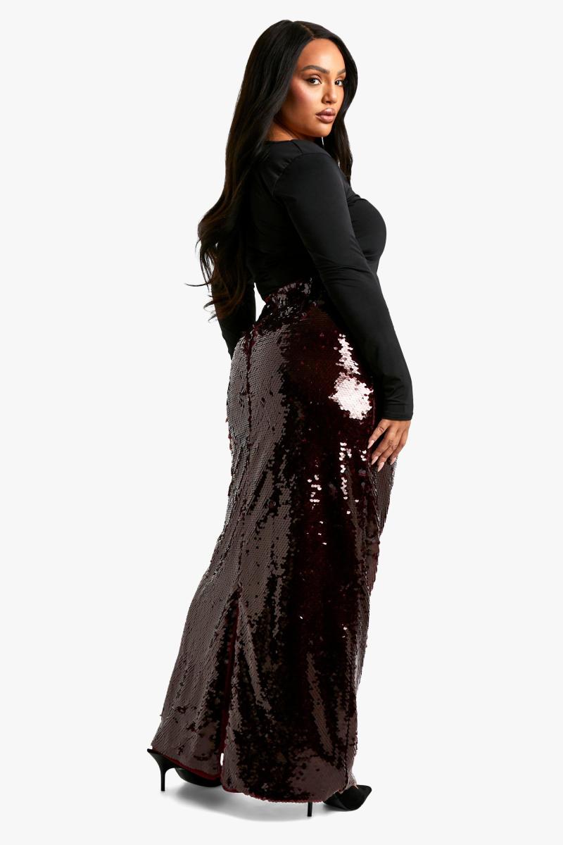 Плюс спідниця-максі преміум-класу з паєтками