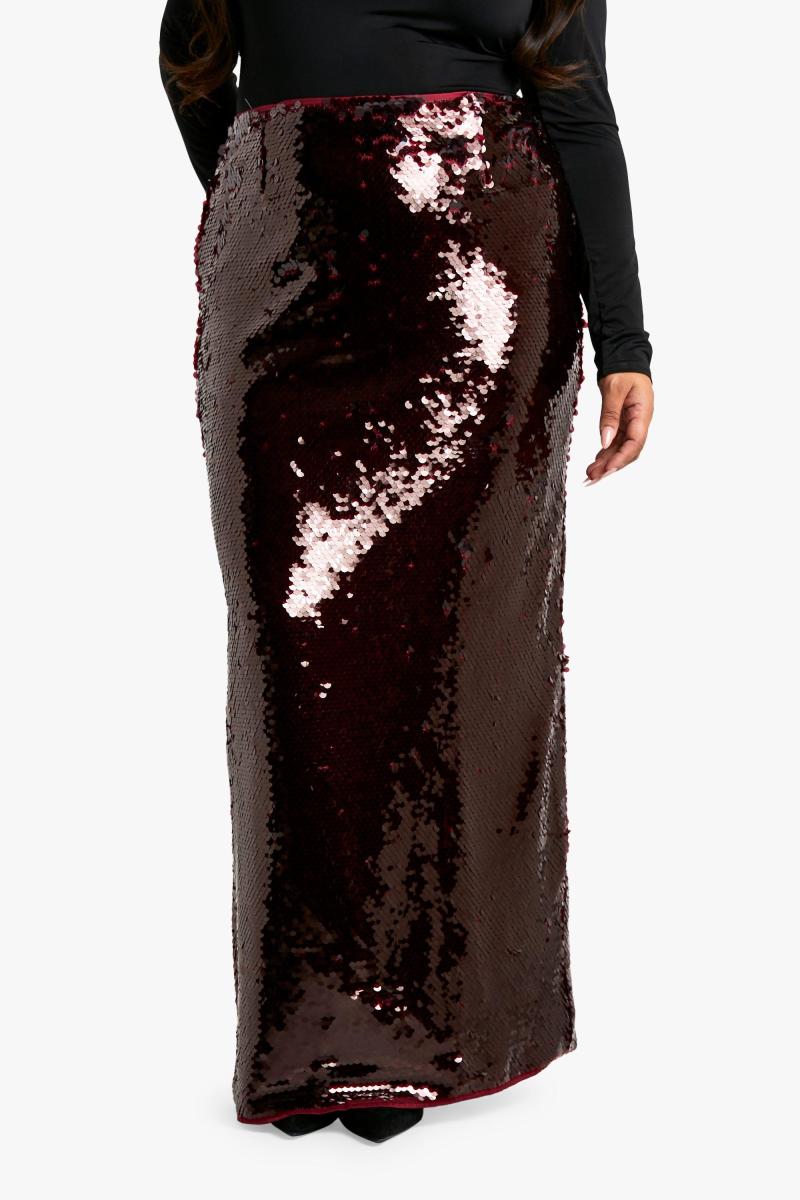 Плюс спідниця-максі преміум-класу з паєтками