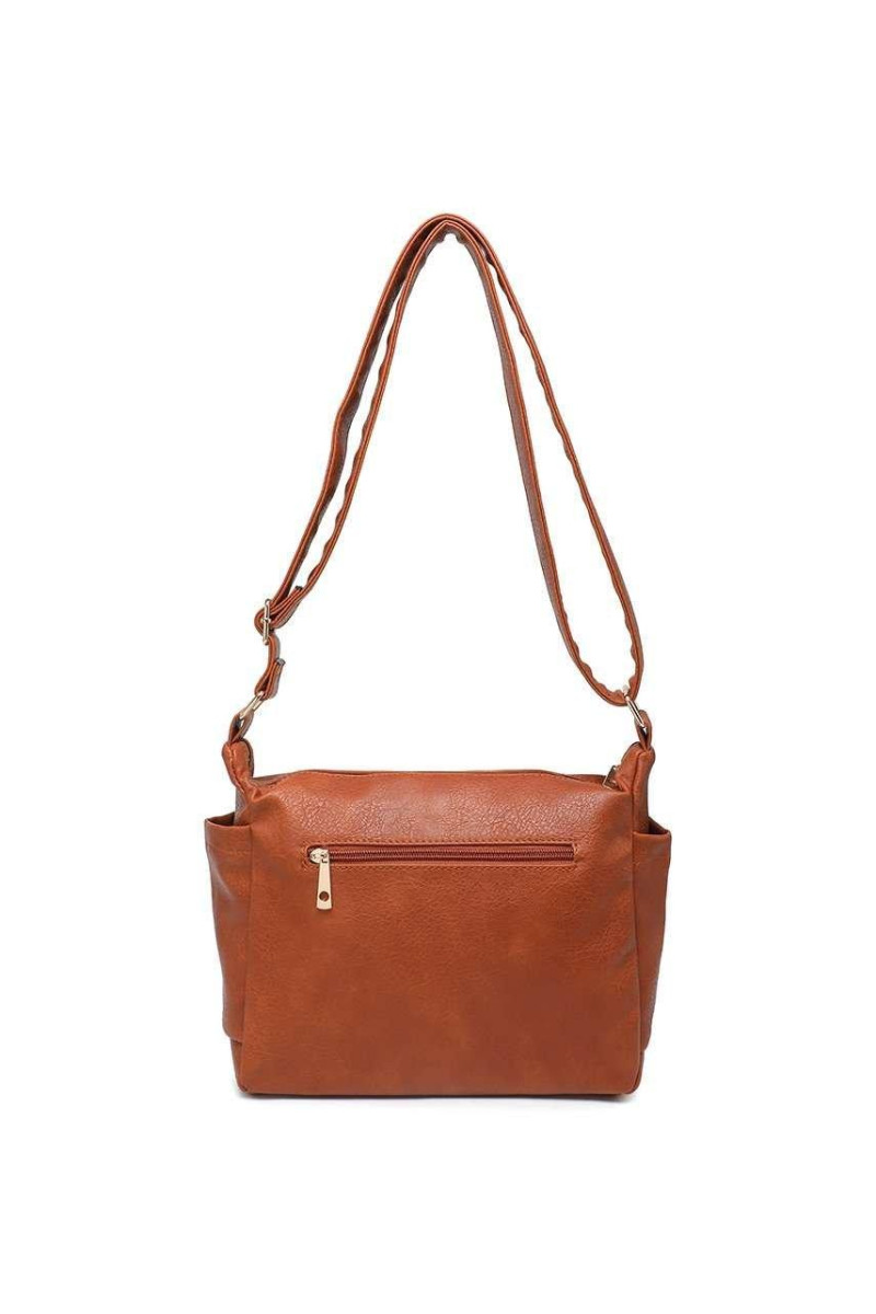 Сумка через плече зі штучної шкіри з кількома кишенями