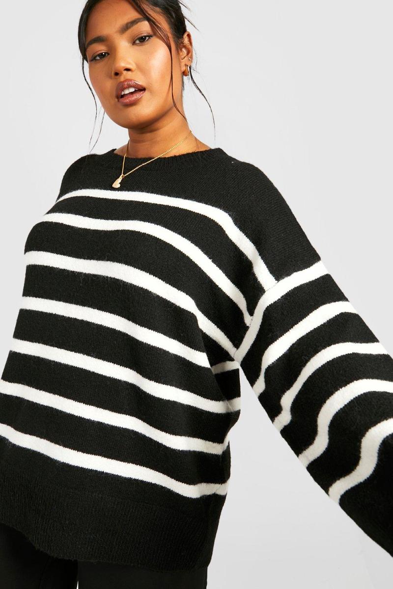 Плюс м’який трикотажний джемпер великого розміру