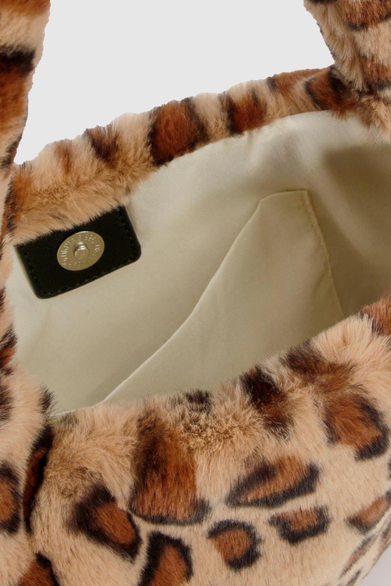 Сумка через плече зі штучного хутра леопарда