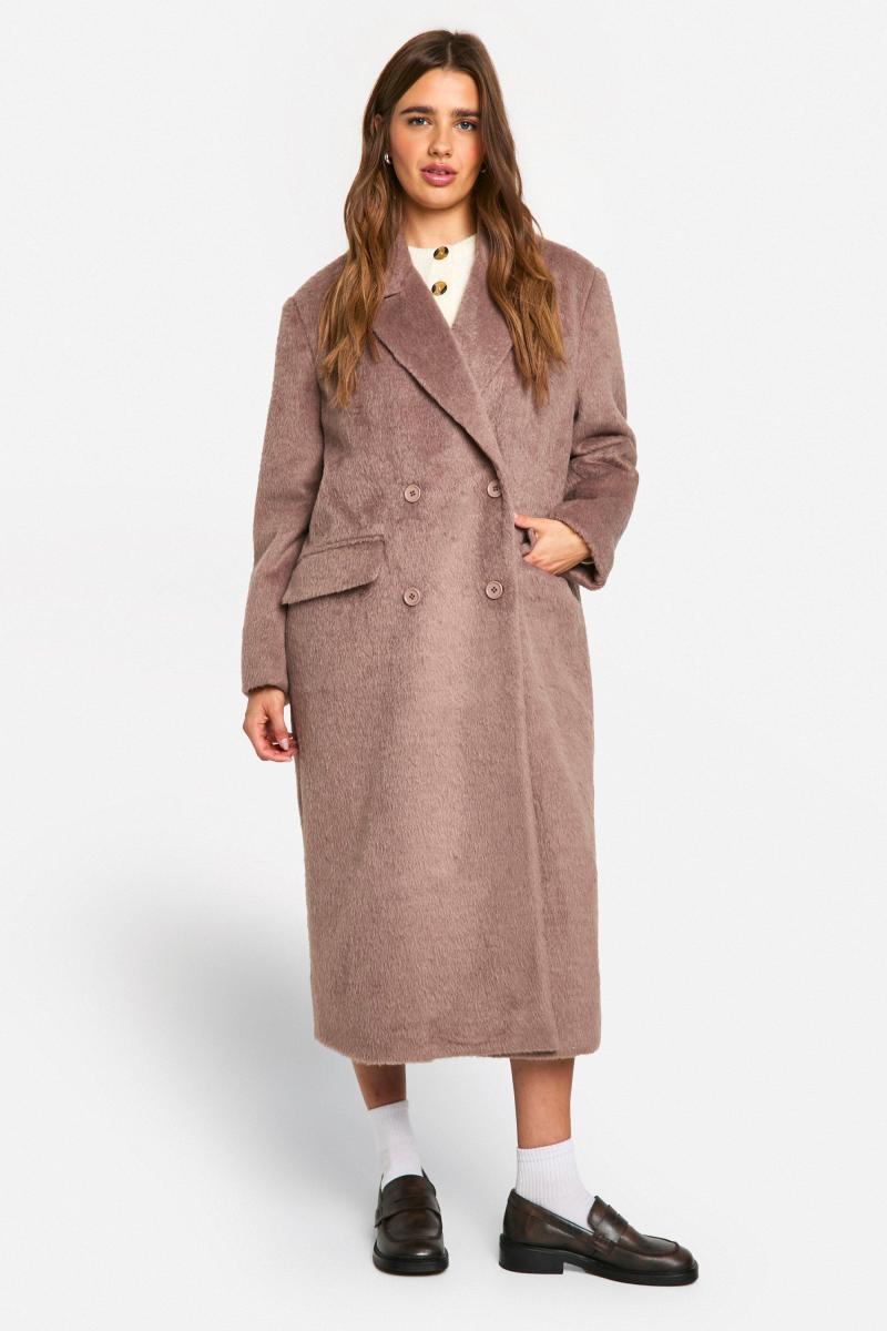 Двобортне вовняне пальто великого розміру