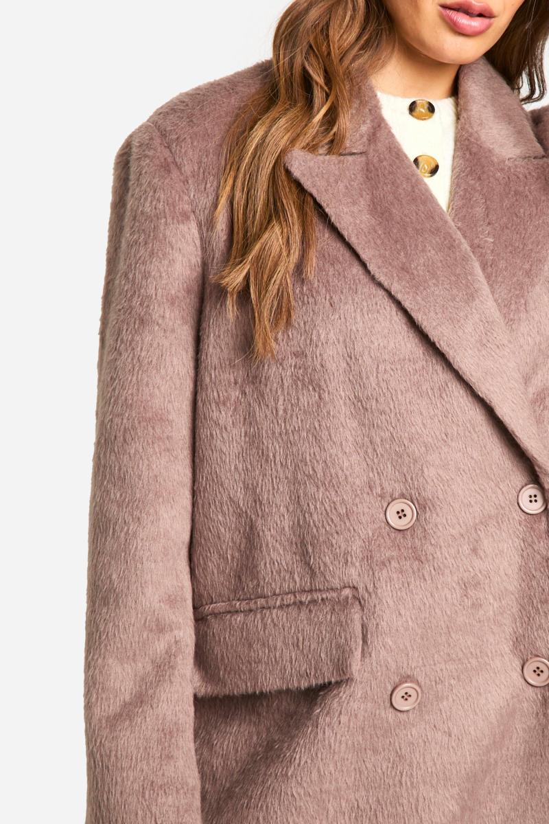 Двобортне вовняне пальто великого розміру