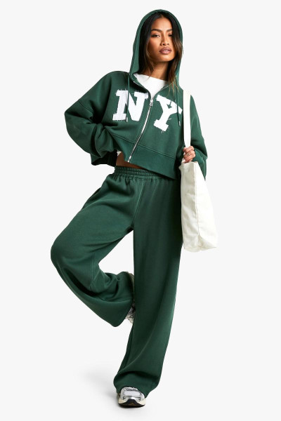 NY Self Fabric Applique Straight Leg Jogger