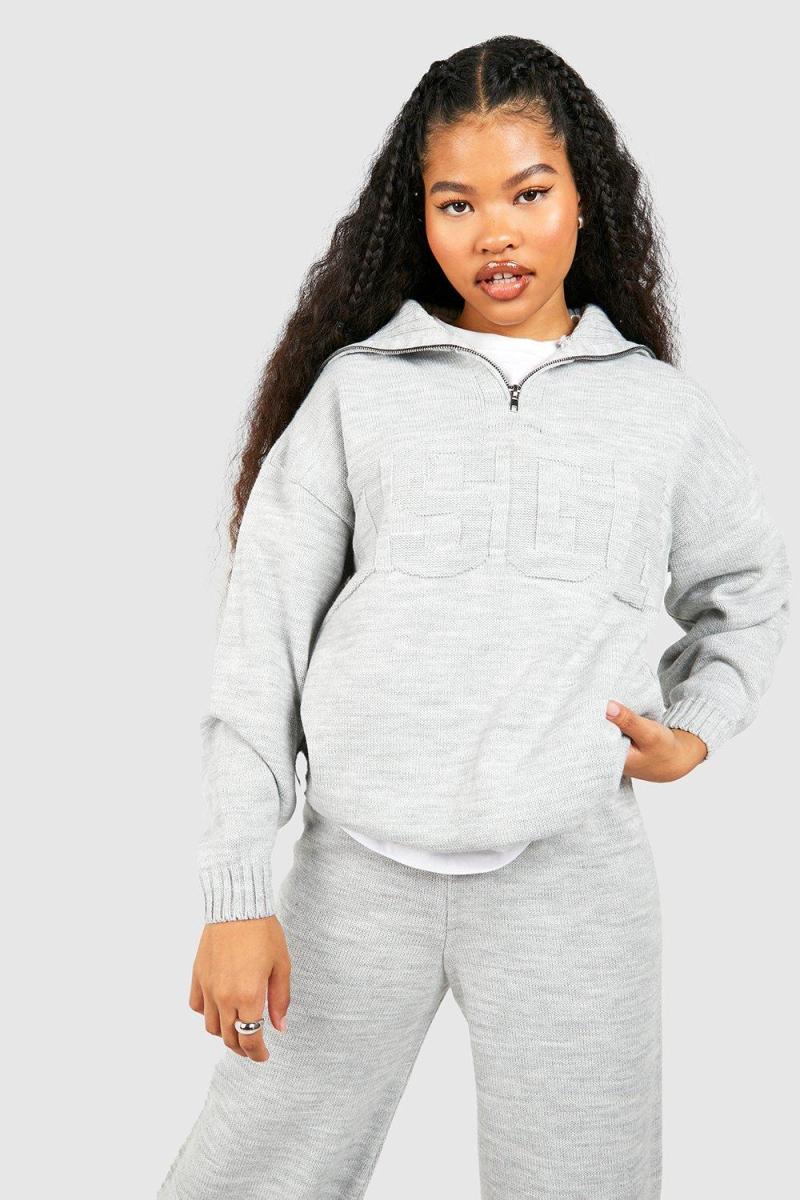 Трикотажний джемпер Petite Dsgn з тисненням на половину блискавки