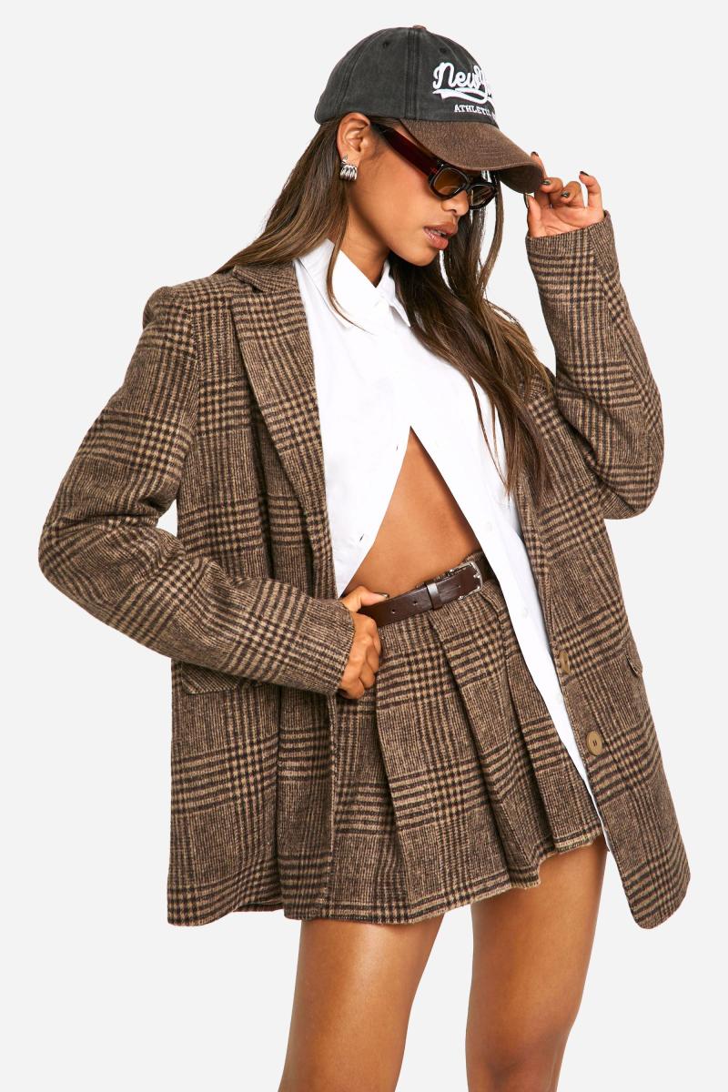 Міні-спідниця преміум-класу з шерстяним поясом і поясом