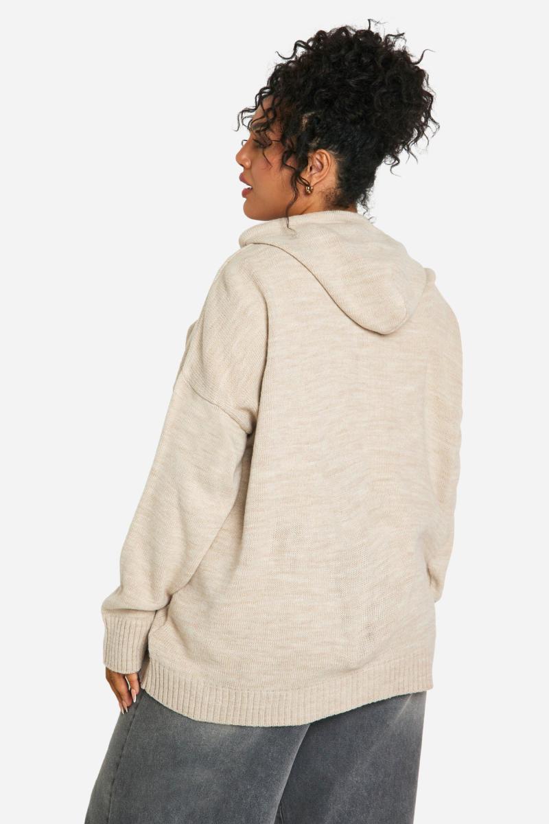 Плюс в’язана оверсайз-худі на блискавці