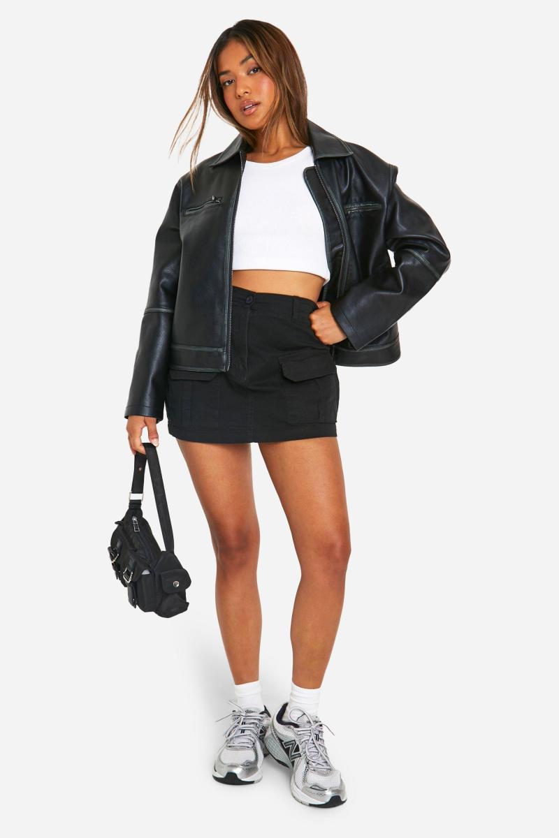 Куртка зі штучної шкіри мініатюрного вінтажного вигляду