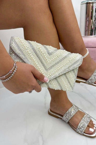 Прикрашена перлами сумка-конверт Прикрашена перлами сумка-конверт