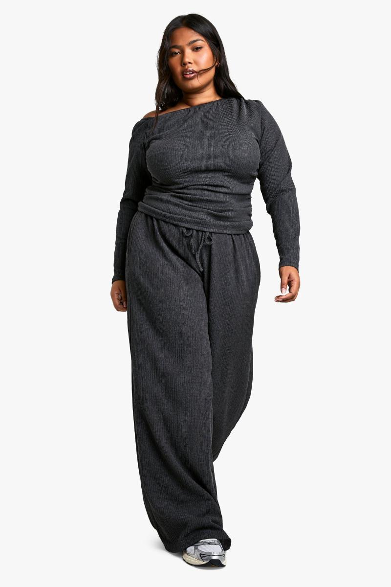 ПЛЮСНІ БРЮКИ НА ТАЛІЇ З ТЕКСТУРОЮ