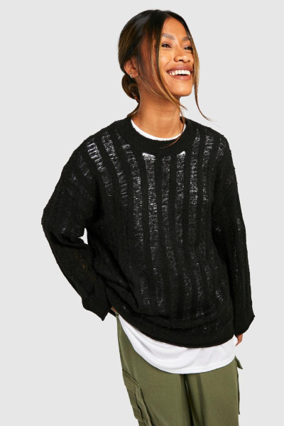 М'яке в'язання по всій драбині джемпер М'яке в'язання по всій драбині джемпер