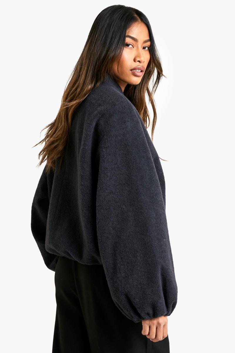 Куртка-бомбер з вовняним рукавом з повітряним рукавом