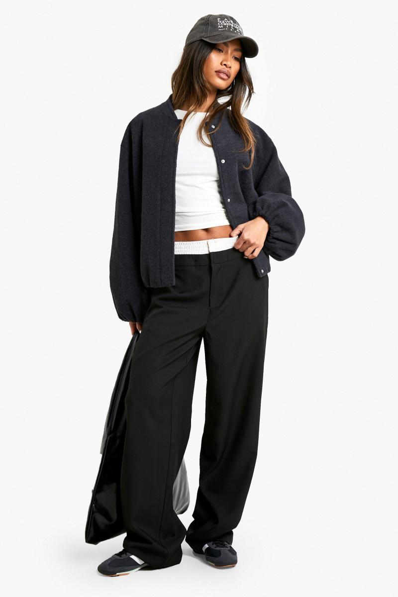 Куртка-бомбер з вовняним рукавом з повітряним рукавом