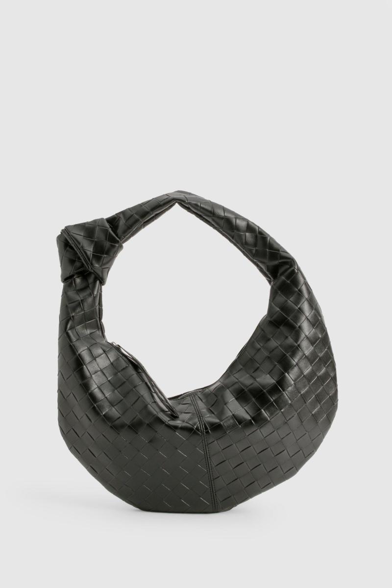 Велика сумка через плече з плетеною ручкою