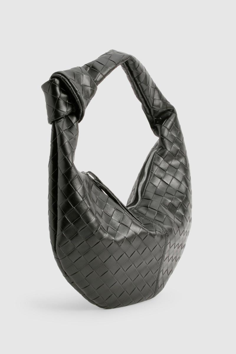 Велика сумка через плече з плетеною ручкою