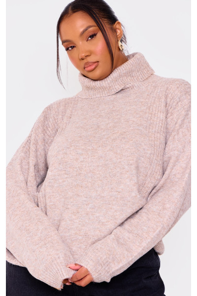 Плюс трикотажний джемпер з горловиною з горловиною і вівсянкою Плюс трикотажний джемпер з горловиною з горловиною і вівсянкою