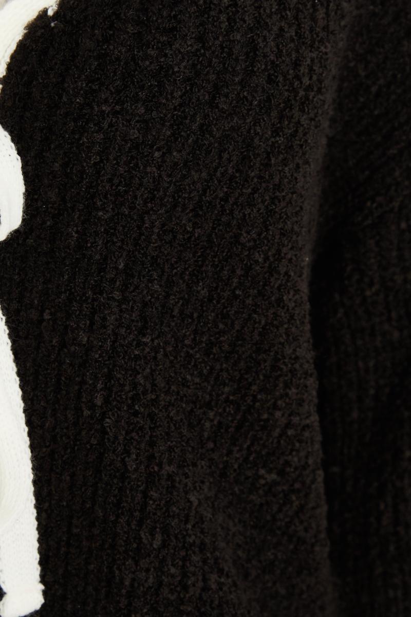 Чорна в'язана краватка передня кардиган