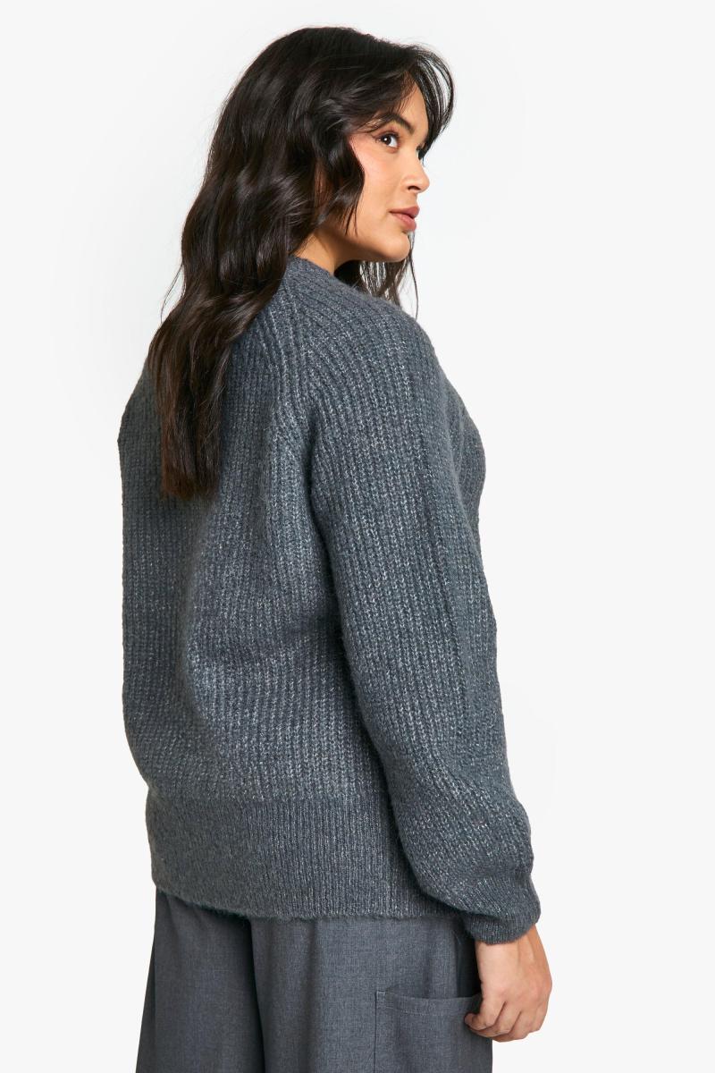 Плюс трикотажний передній кардиган кнопки коробки