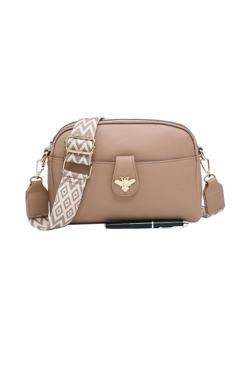 Сумка через плече Bee Accent із подвійними відділеннями на блискавці та полотняним ремінцем