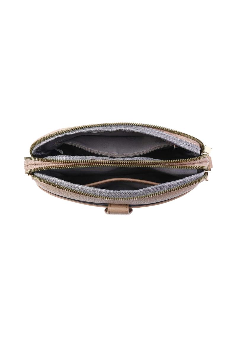 Сумка через плече Bee Accent із подвійними відділеннями на блискавці та полотняним ремінцем