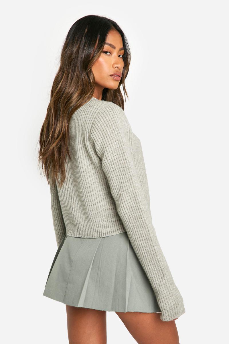 Плетена міні-спідниця з плісированою деталлю