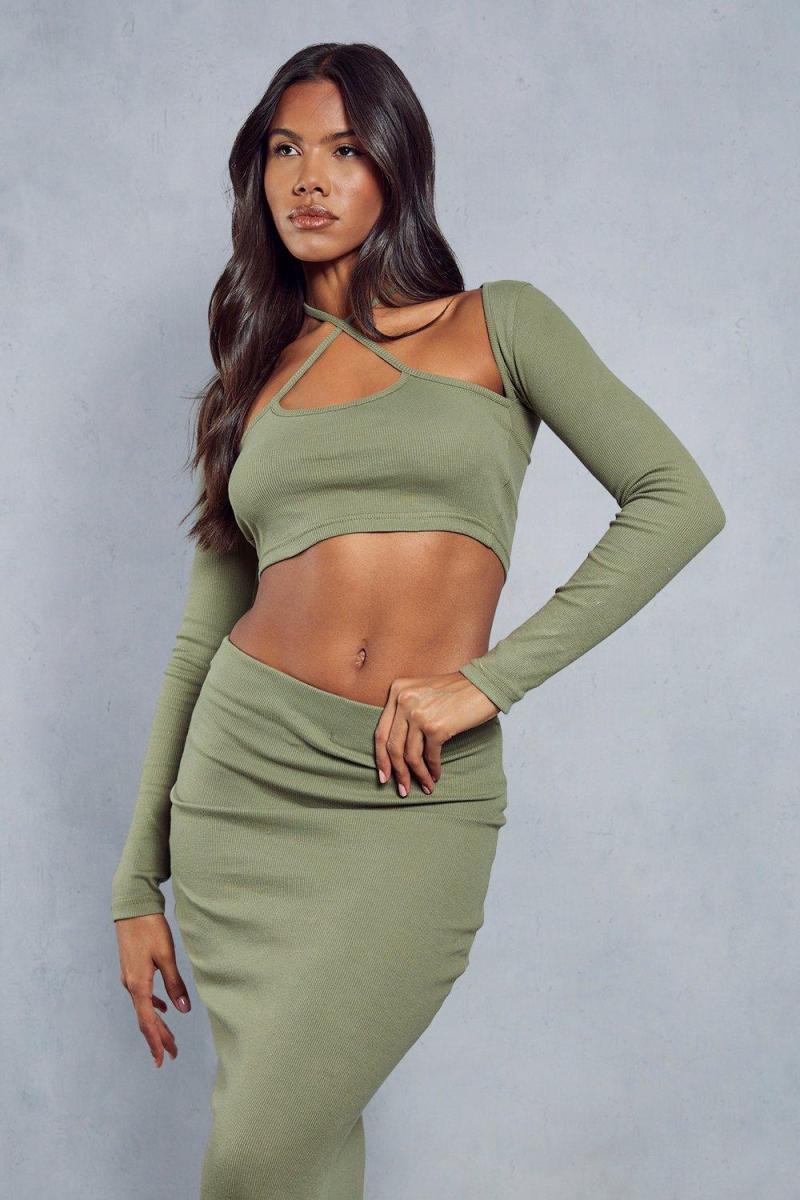 Коордінок спідниці з реберною краваткою та максі