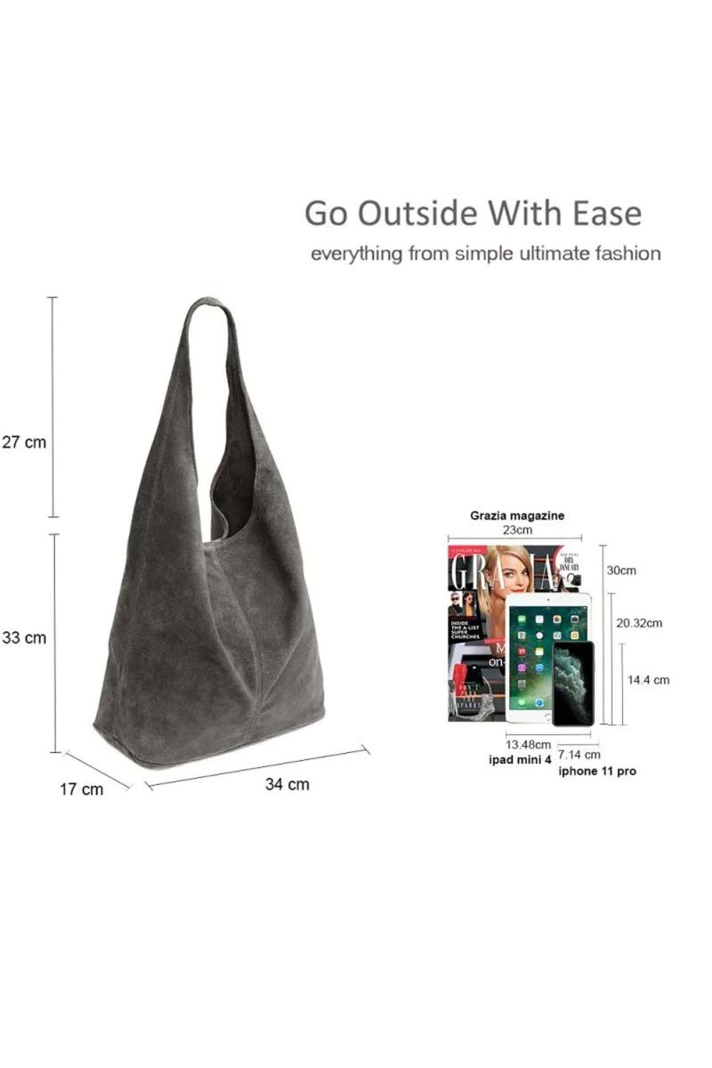 Простора сумочка з натуральної італійської замші