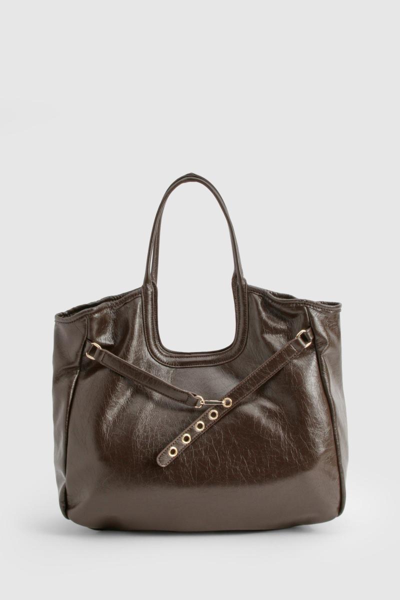 Сумка через плече з деталями з поліуретанового ремінця