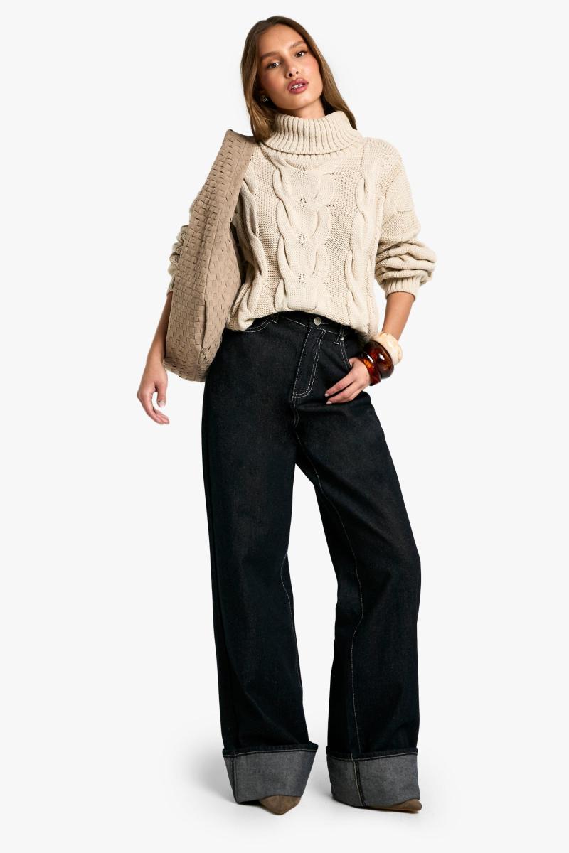 Величезний джемпер із широким вирізом із широким вирізом